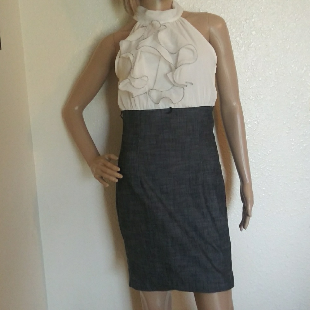Iz Byer Ruffled Casual Career Dress